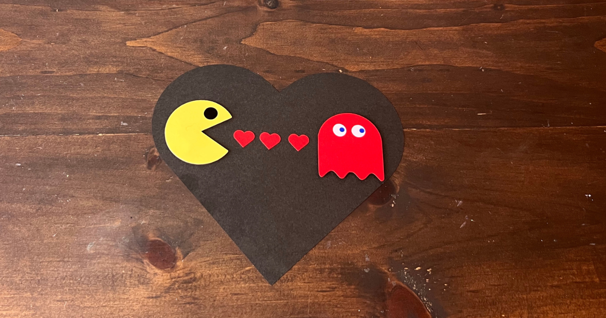 Gamer themed Pac Man Valentine for Older Kids