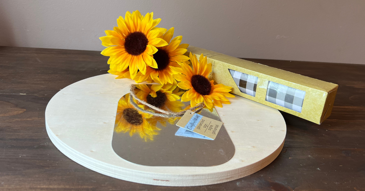 Sunflowers, Mason, Jar, Vinyl, and wood panel to make a sunflower decoration